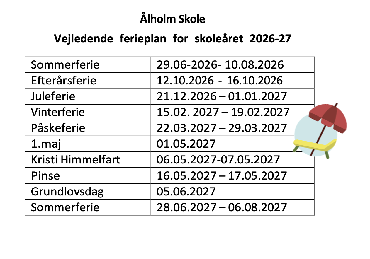 Ferieplan 2026-27 | aalholmskole
